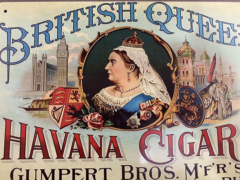 British Queen - Havana Cigars | placa metalica decorativa