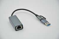 Adapter USB-C/USB-A do Ethernet RJ 45 do 1000 Mbps