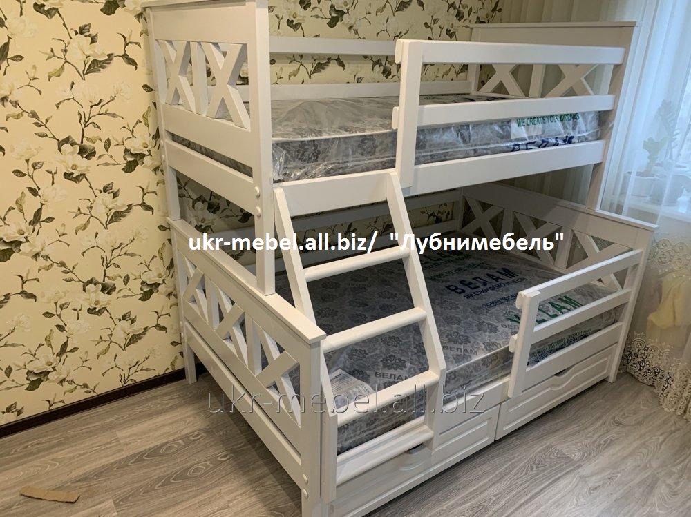 Двухъярусная деревянная кровать Тян, двоярусне (двоповерхове) ліжко