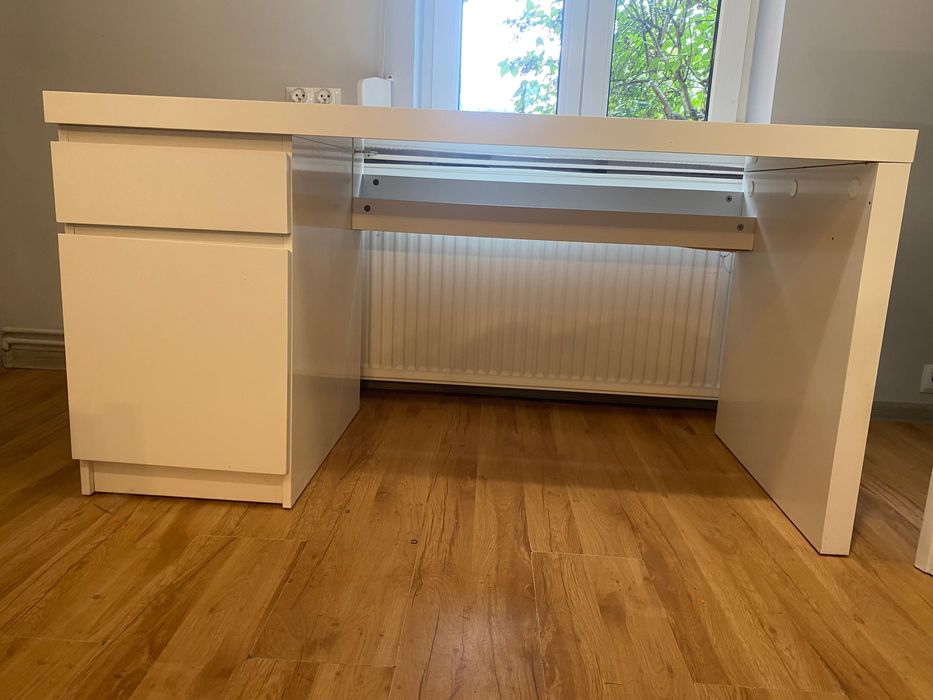 Biurko używane_białe_sosnowe