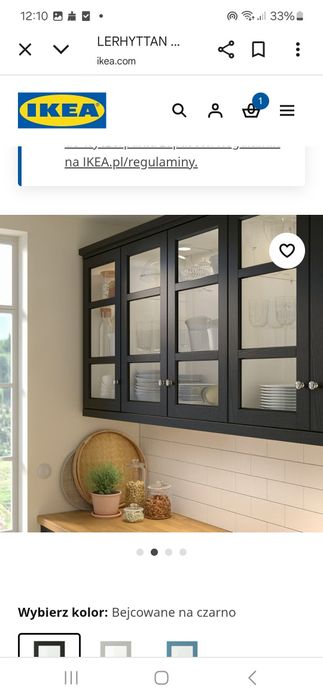 LERHYTTAN fronty do kuchni
Drzwi szklane, bejcowane na czarno