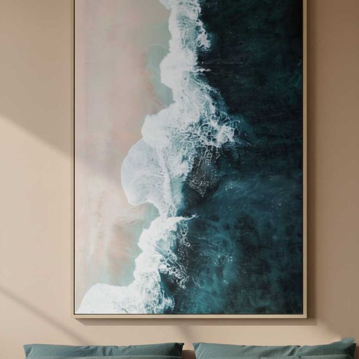 Nowoczesny obraz na płótnie z motywem plaży i fal DUŻY NOWY