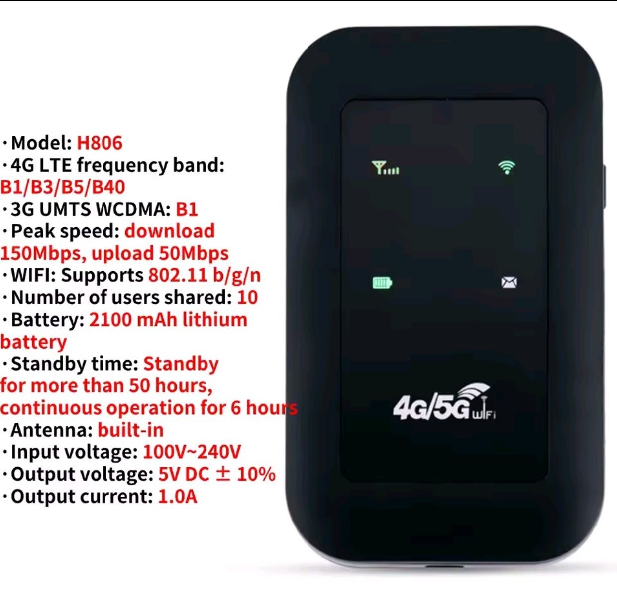 Нові 4G WiFi роутери з акумулятором 2100mAh