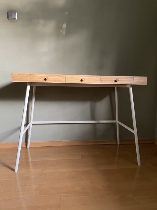 Ikea LILLÅSEN Biurko, bambus, 102x49 cm stolik stol