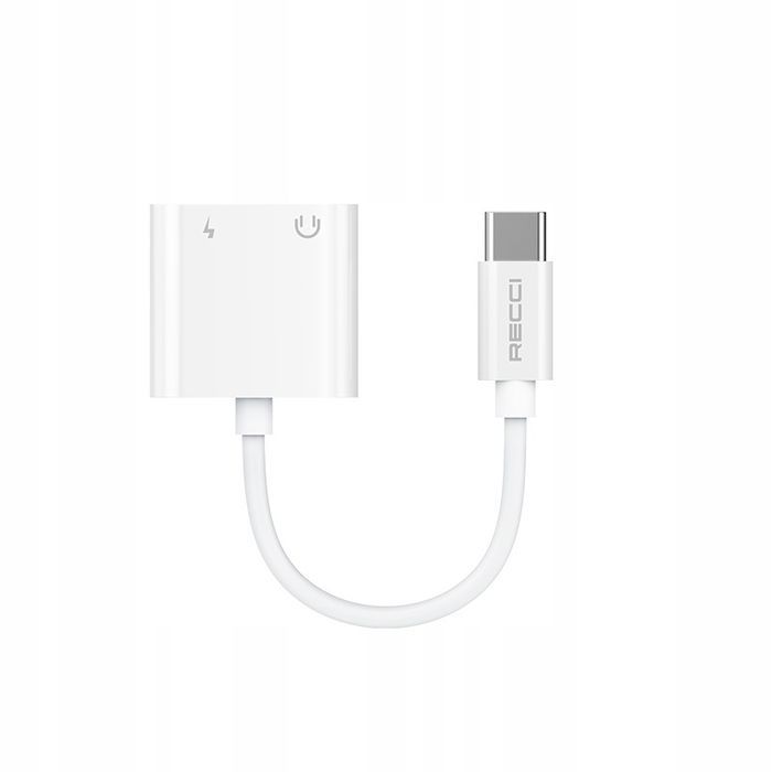 Przejściówka Adapter Usb-C Usb C + Aux 3,5 Mm Do Słuchawek Recci