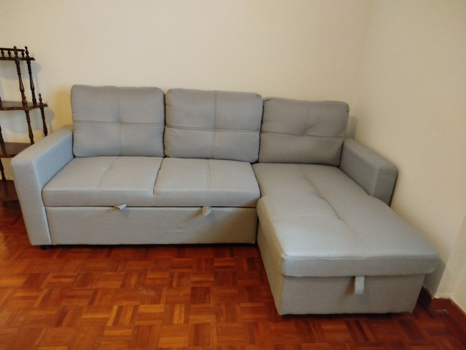 Sofá cama com chaise longue
