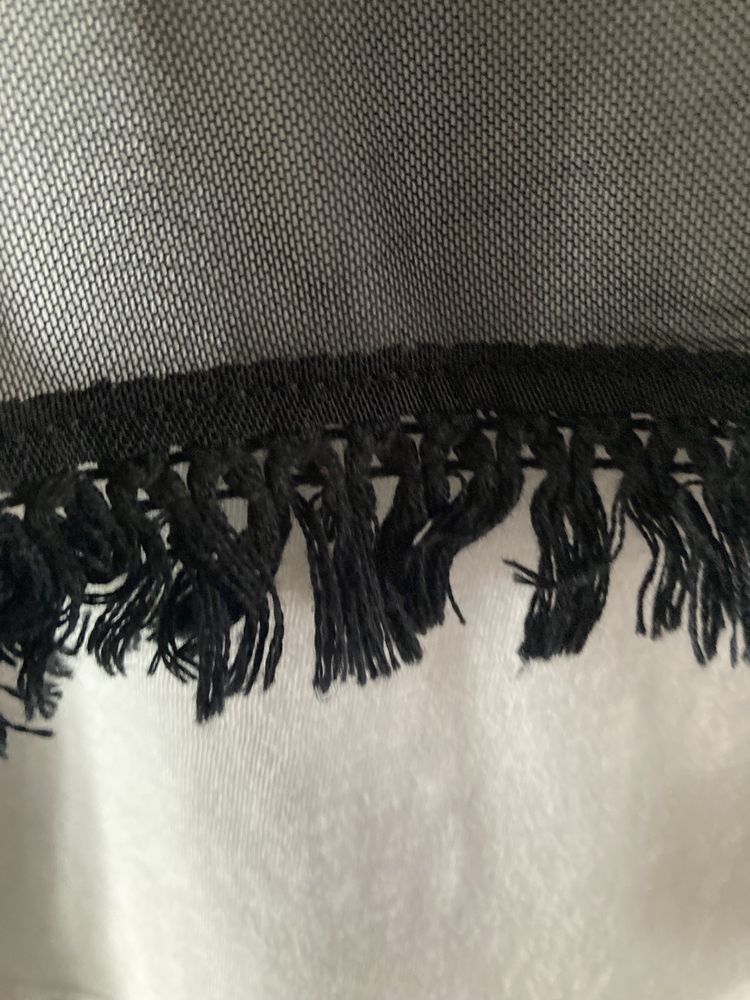 Przezroczysta czarna bluzka tiulowa boho onesize