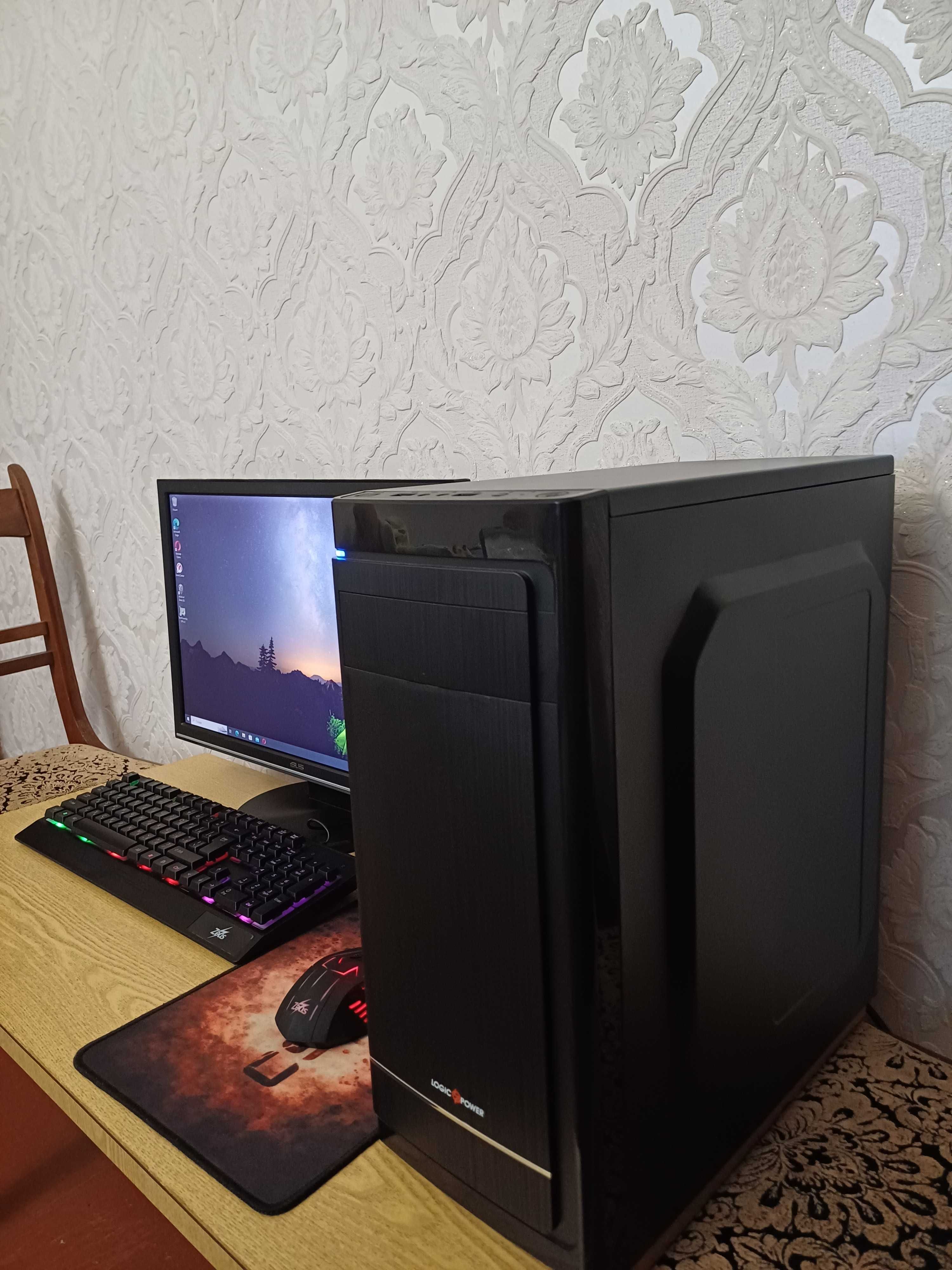 Ігровий ПК+Моітор і3 9100f 4яд/8gb/hdd500gb/gtx 750 ti