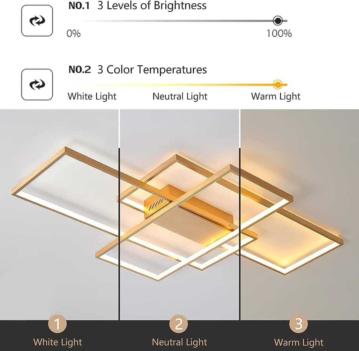 JIINOO Ściemniana lampa sufitowa 50W