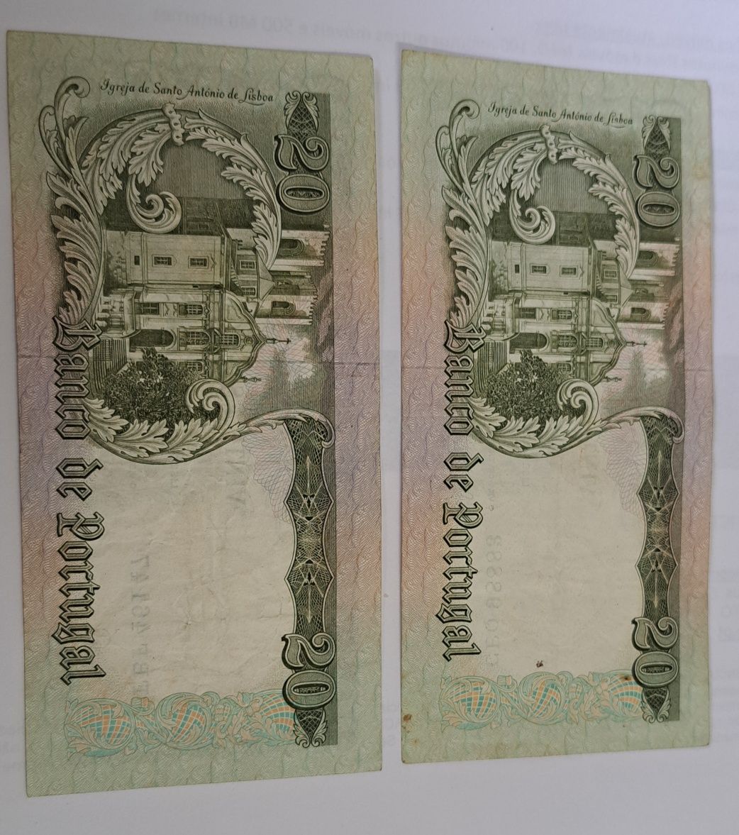 Notas 20 escudos 1964