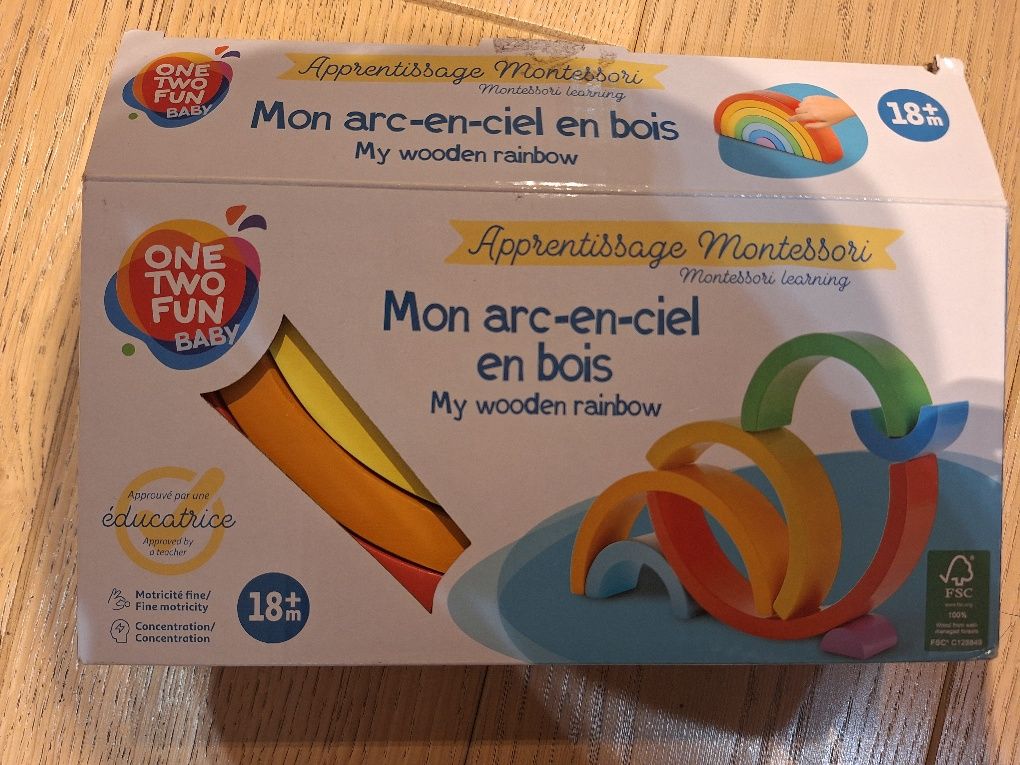One Two Fun Tęcza Montessori zabawka edukacyjna