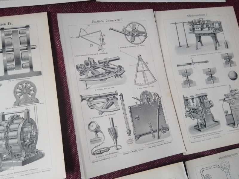 Stare maszyny, urządzenia, produkcja oryginalne XIX w. grafiki