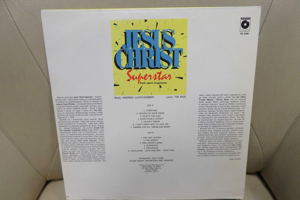 JESUS CHRIST SUPERSTAR -( Rock opera -fragments)-LP- używana,stan mint