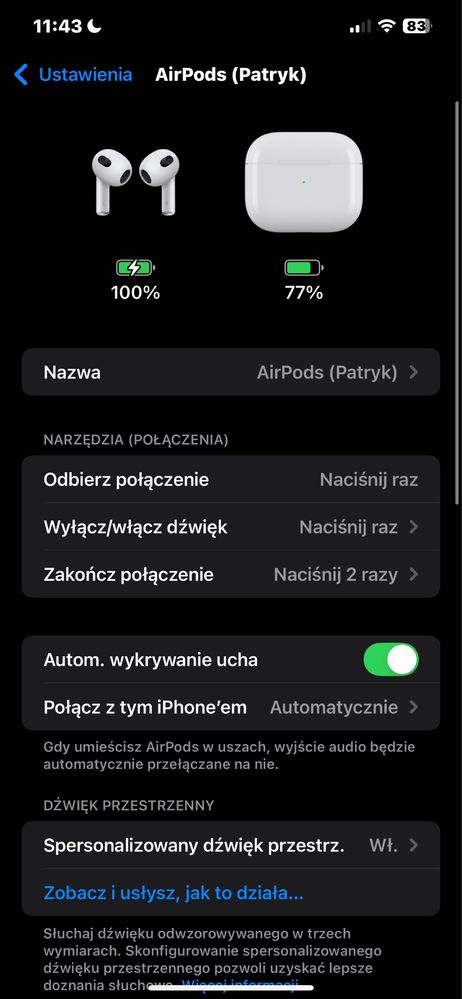 Apple AirPods 3 oryginalne idealny stan