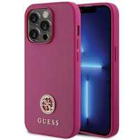 Etui Guess Strass Metal Logo Do Iphone 15 Pro Max - Różowe