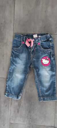 Jeansy H &M Hello Kitty, rozmiar 80 (9-12 miesięcy).