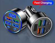 Автомобільна автомобильная USB зарядка з вольтметром