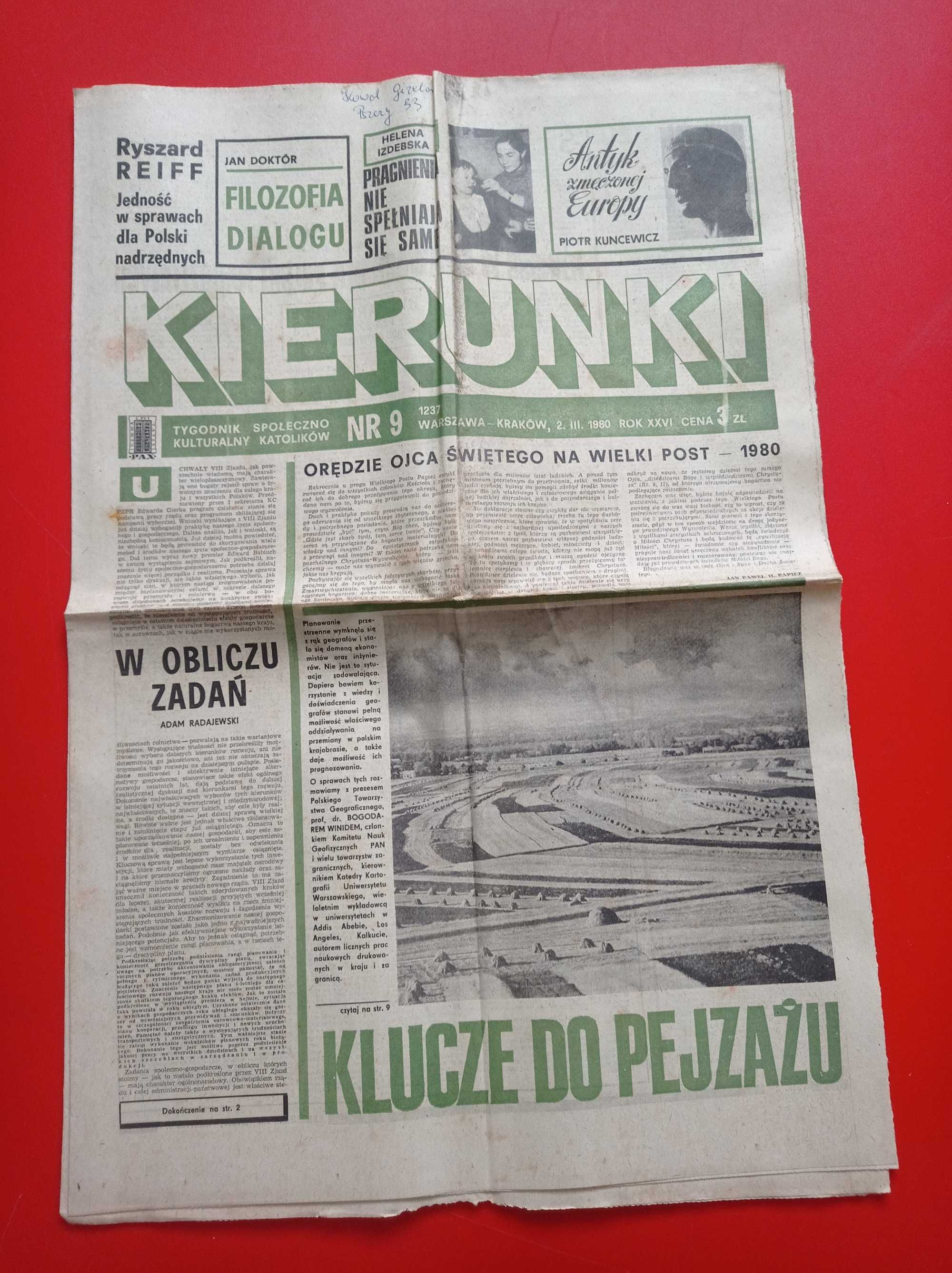 Kierunki tygodnik nr 9 / 1980; 2 marca 1980