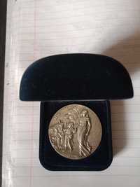 Medalha 40mm Prata Fina Contrastada Dia da Mãe 2001