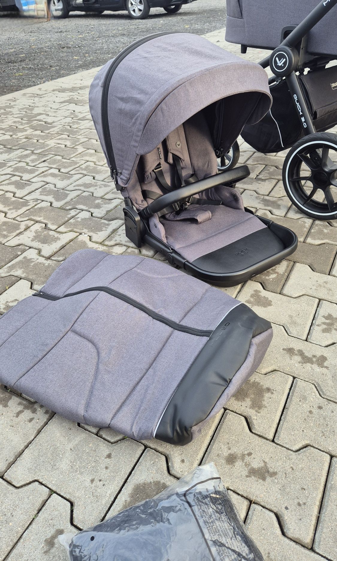 Muuvo Quick 3.0 Wózek Głęboko-Spacerowy z Gondolą XL Zestaw 2w1