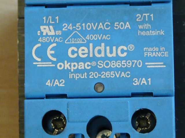 Przekaźnik półprzewodnikowy Celduc SO865970 z radiatorem 2 szt.