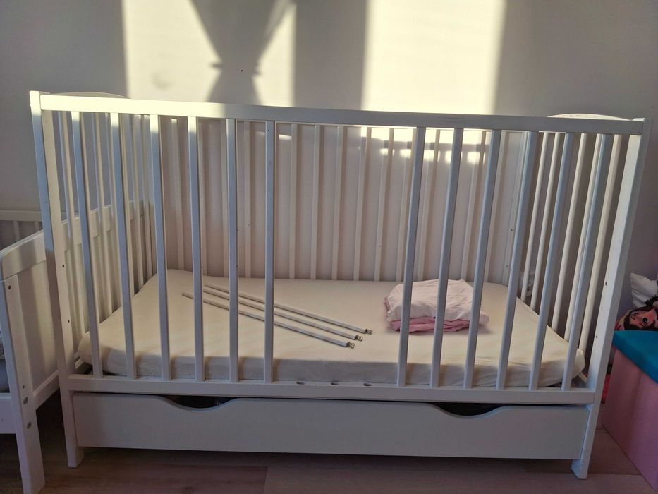 Łóżeczko 120x60 z pojemną szufladą + MATERAC