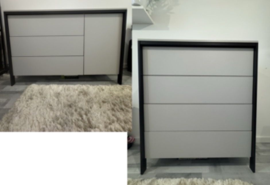 Dwie jasno szare komody