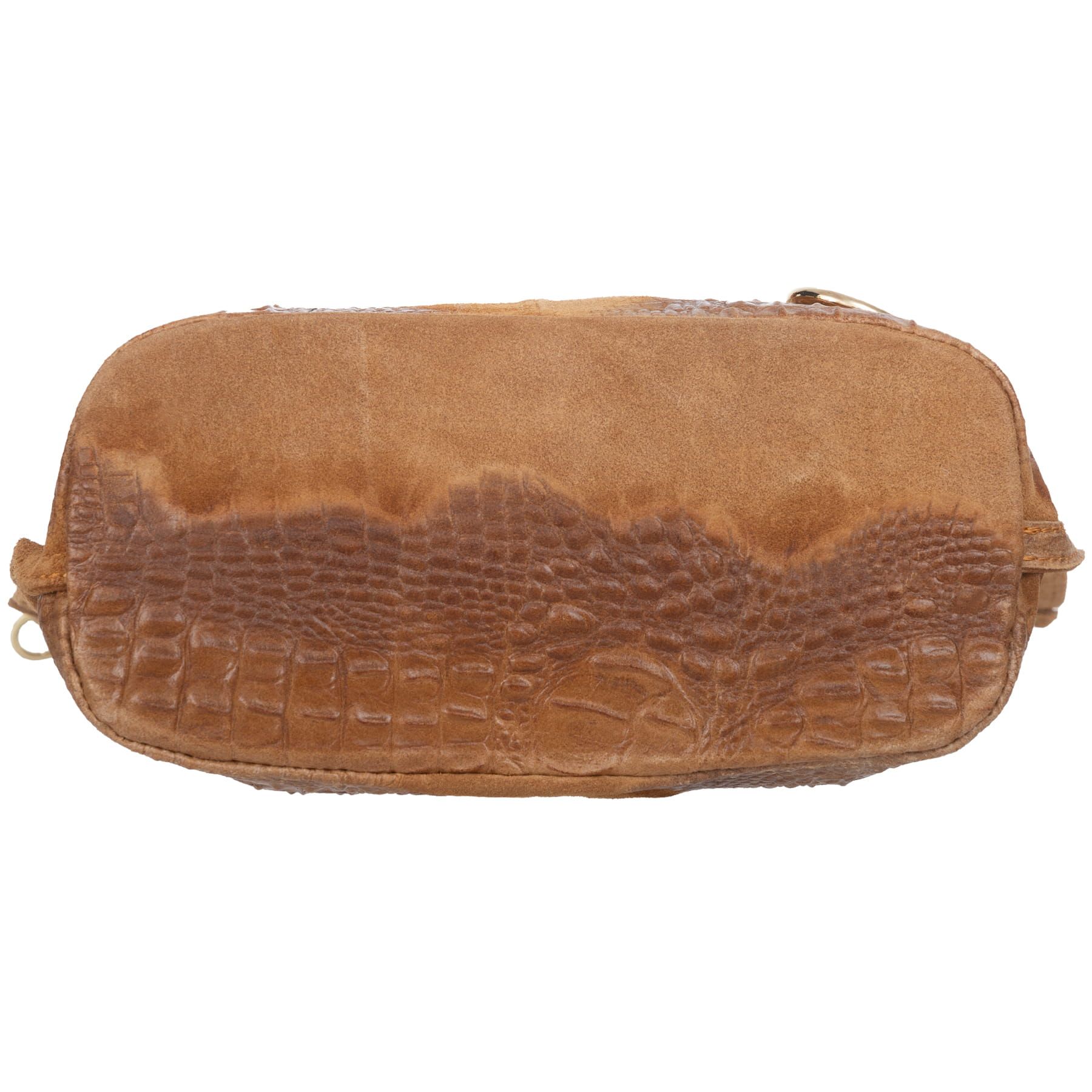 VERA PELLE torebka zamszowa worek shopper z kłódeczką V493 c.jeansowa