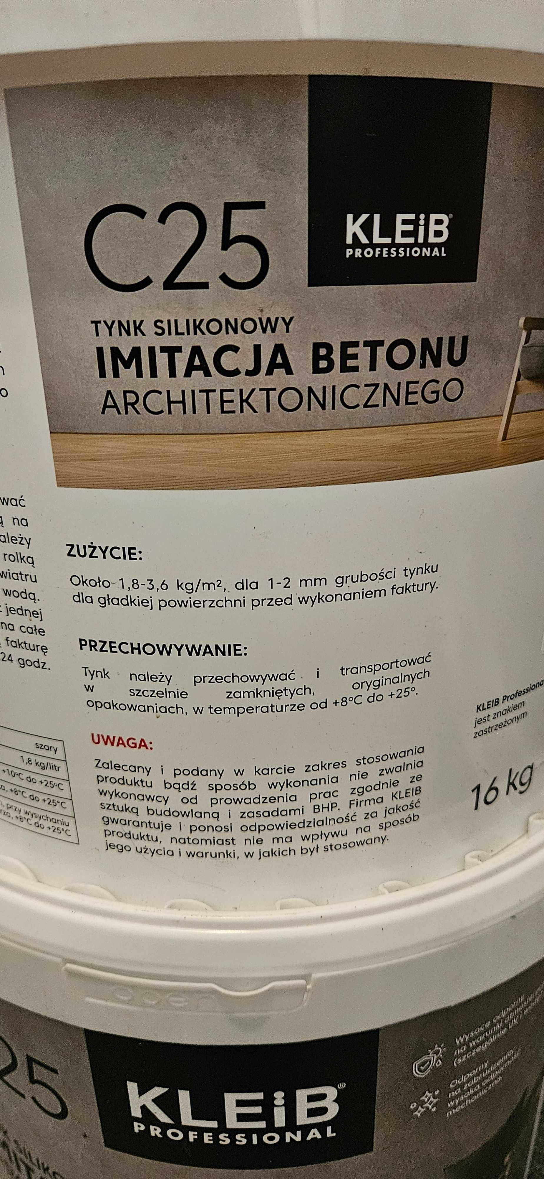 Kleib C25 tynk silikonowy imitacja betonu architektonicznego