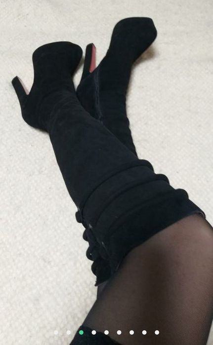 Ботфорты medea натуральная замша, кожа, 37 размер.