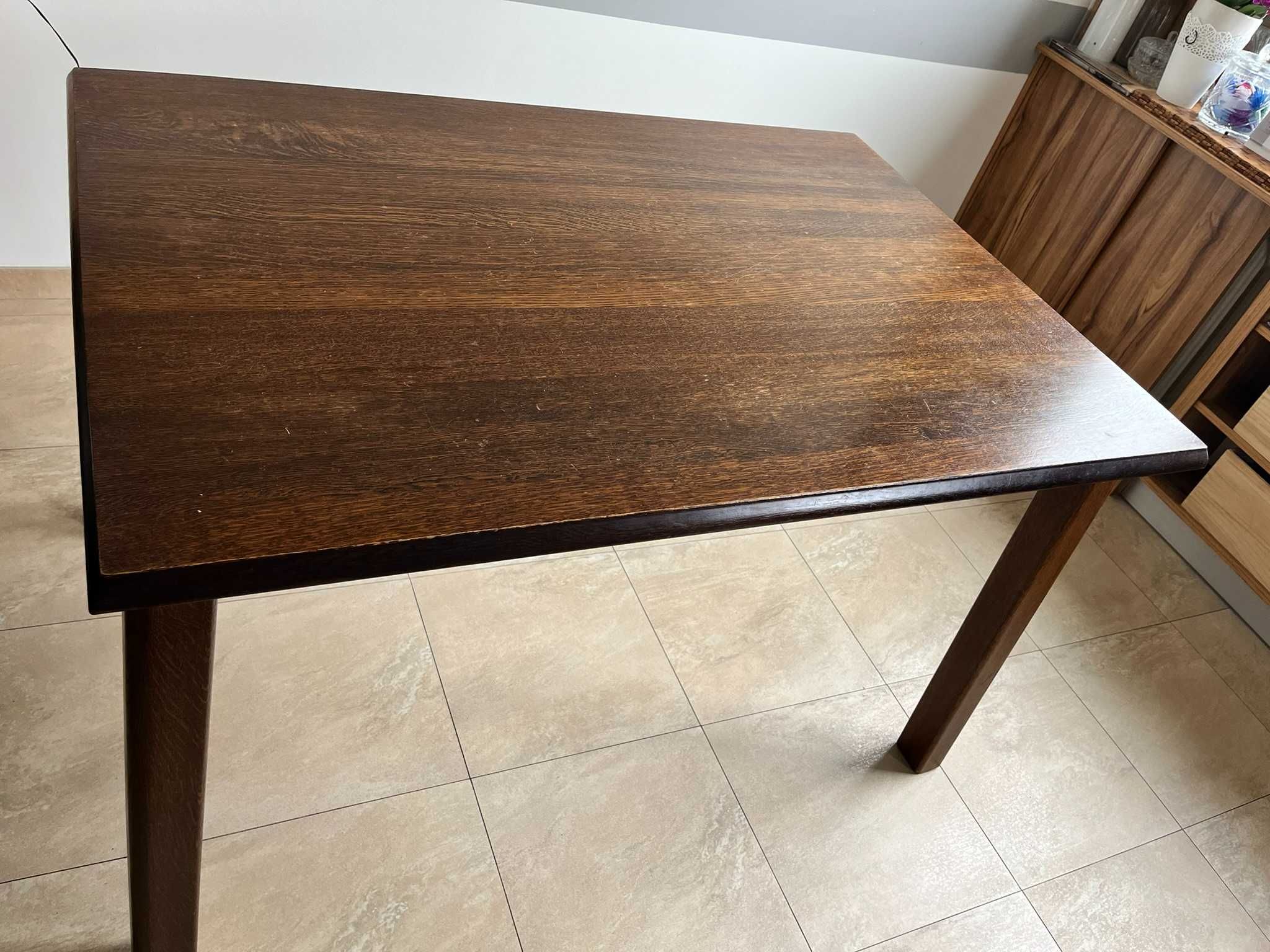 stół drewniany dębowy rozkładany 120x80