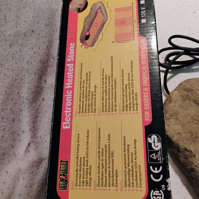 Skała grzewcza dla gadów