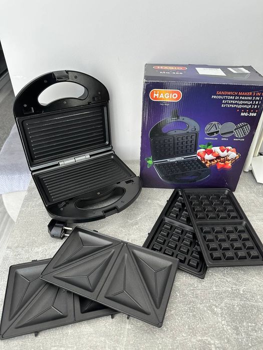 Мультимейкер (бутербродниця-вафельниця-гриль) MAGIO MG-366
