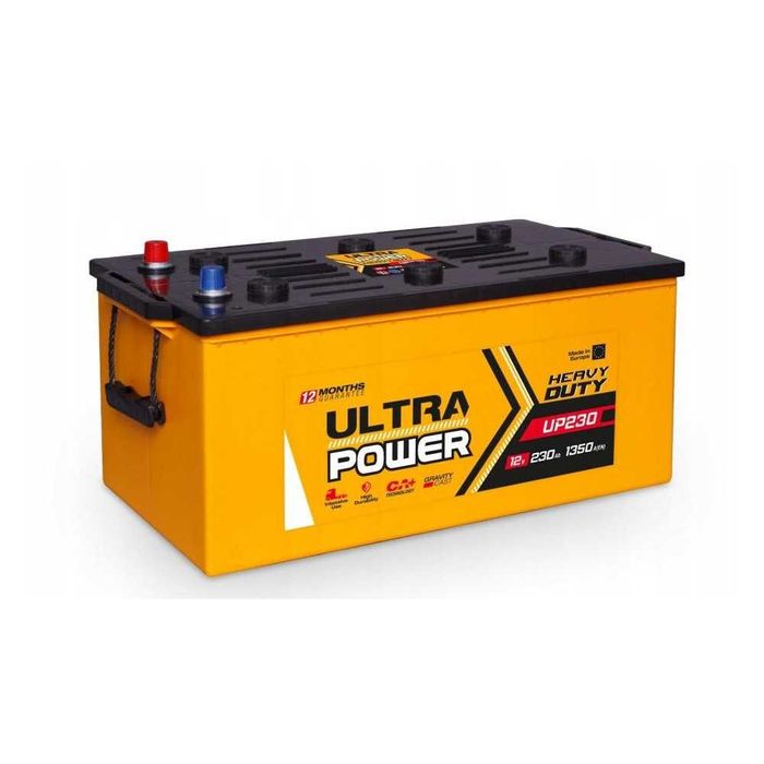 Akumulator ULTRA POWER 12V 230Ah 1350A Odlewana Kratka MEGATEX