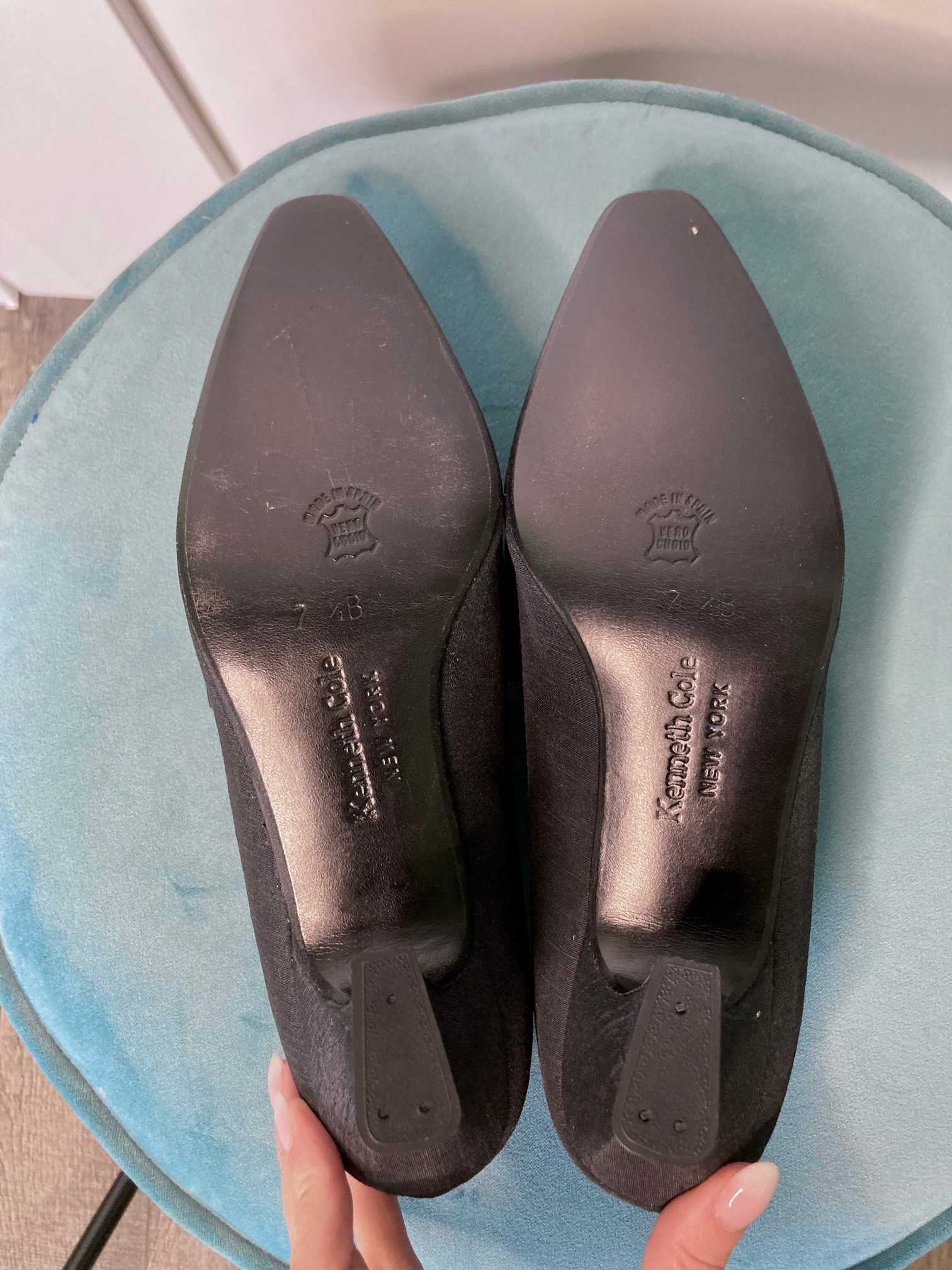 Nowe czarne buty czółenka Kenneth Cole NY vintage kokardy 38