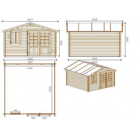 Domek ogrodowy altanka 4x4m 16m2 impregnowany DOM181