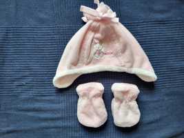 Komplet niemowlęcy czapeczka i rękawiczki 6-12 miesięcy