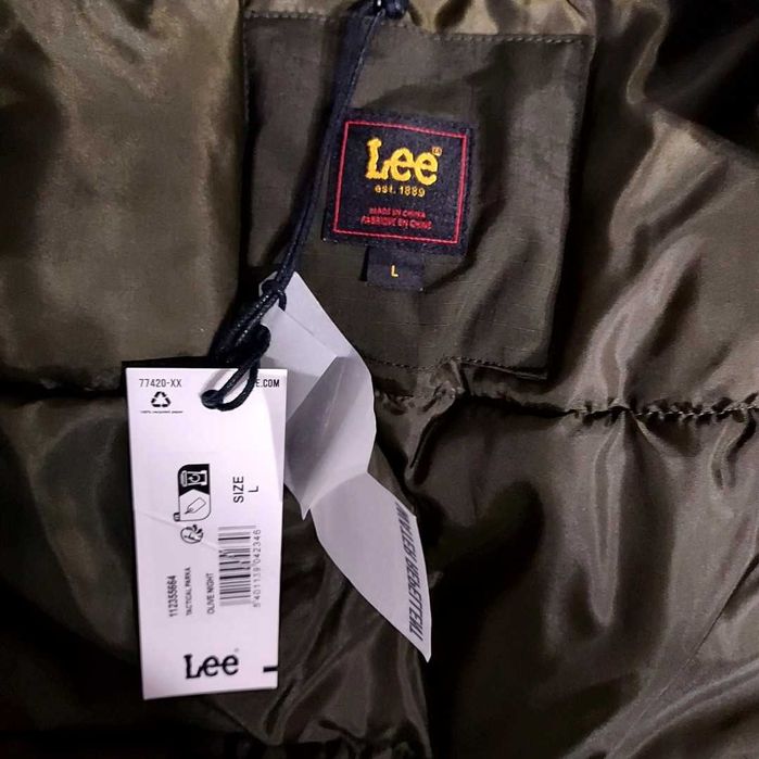 Kurtka Lee TACTICAL  ocieplana wodoodporna zielona kurtka z kapturem L