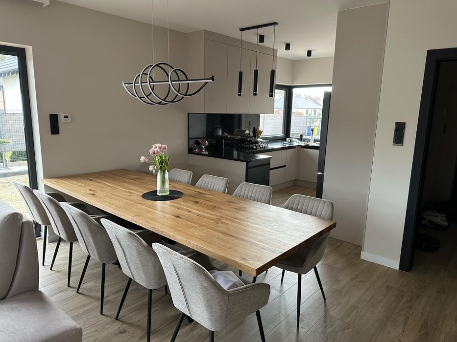 Stół rozkładany stolik drewniany nowoczesny LOFT Industrial lity dąb