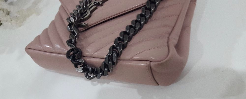 Mala Saint Laurent college monogram rosa