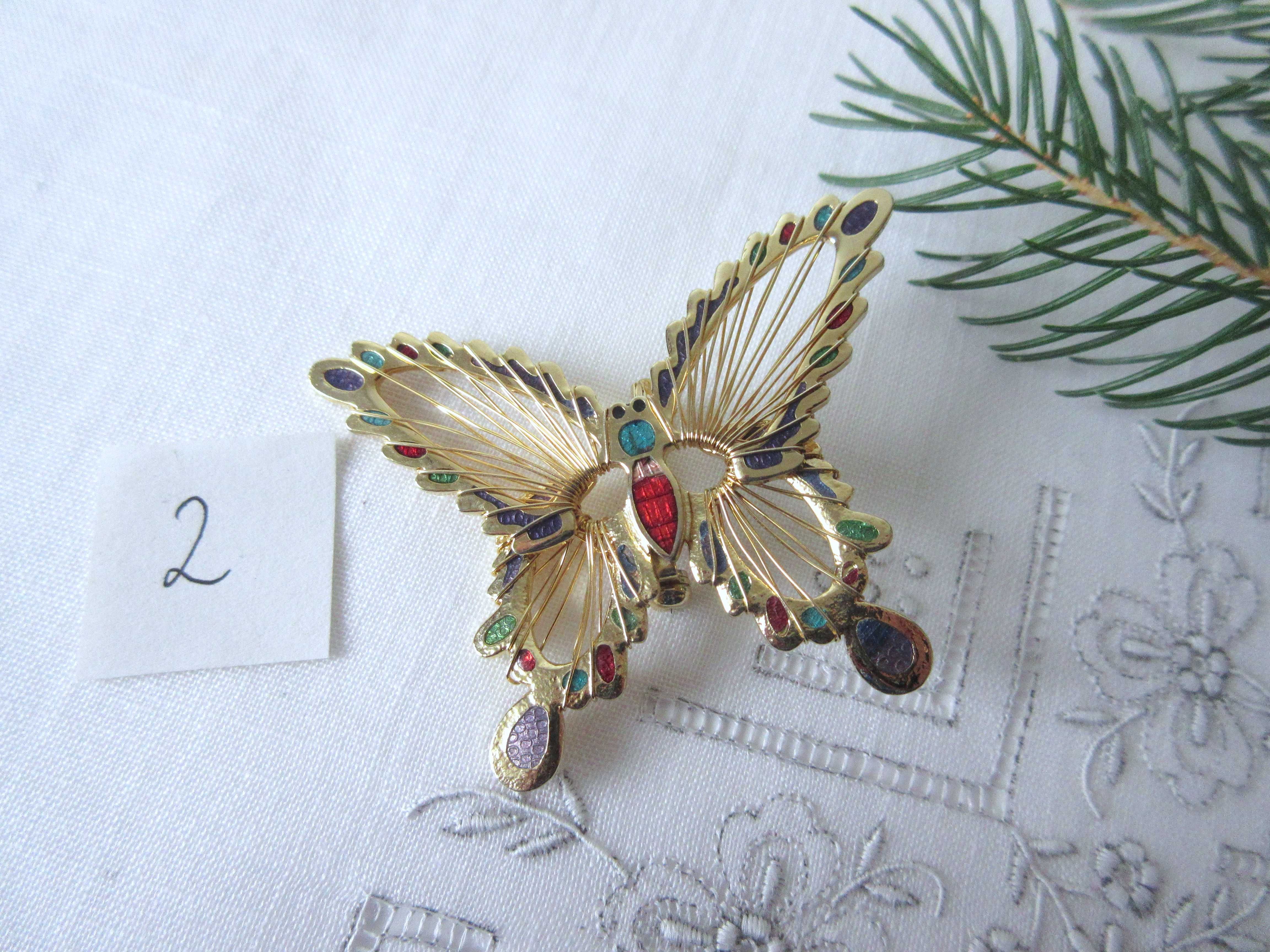 Stara biżuteria broszki motyle
