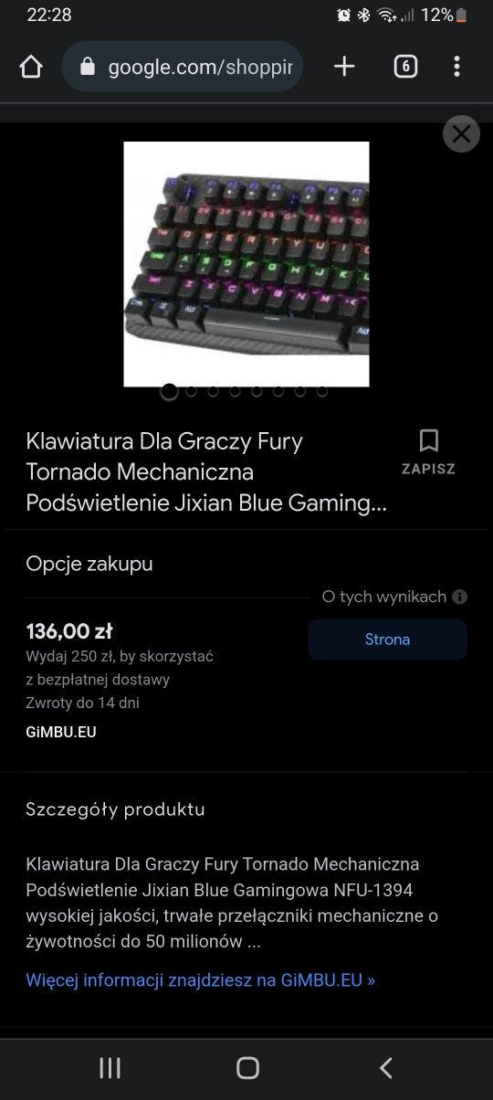 Klawiatura fury tornado