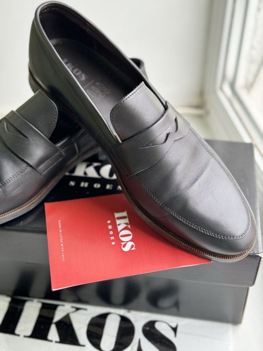 Чоловічі  шкіряні туфлі лофери на широку ногу IKOS, 44