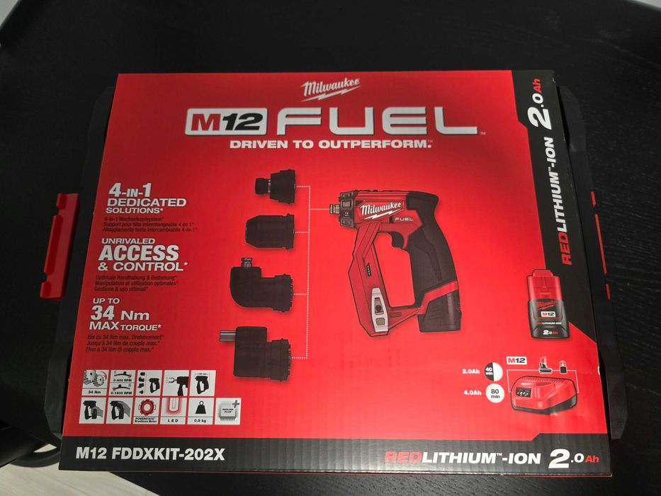 Milwaukee M12 FDDXKIT-202X FUEL 4w1 – 2×2.0Ah + Ładowarka + Walizka