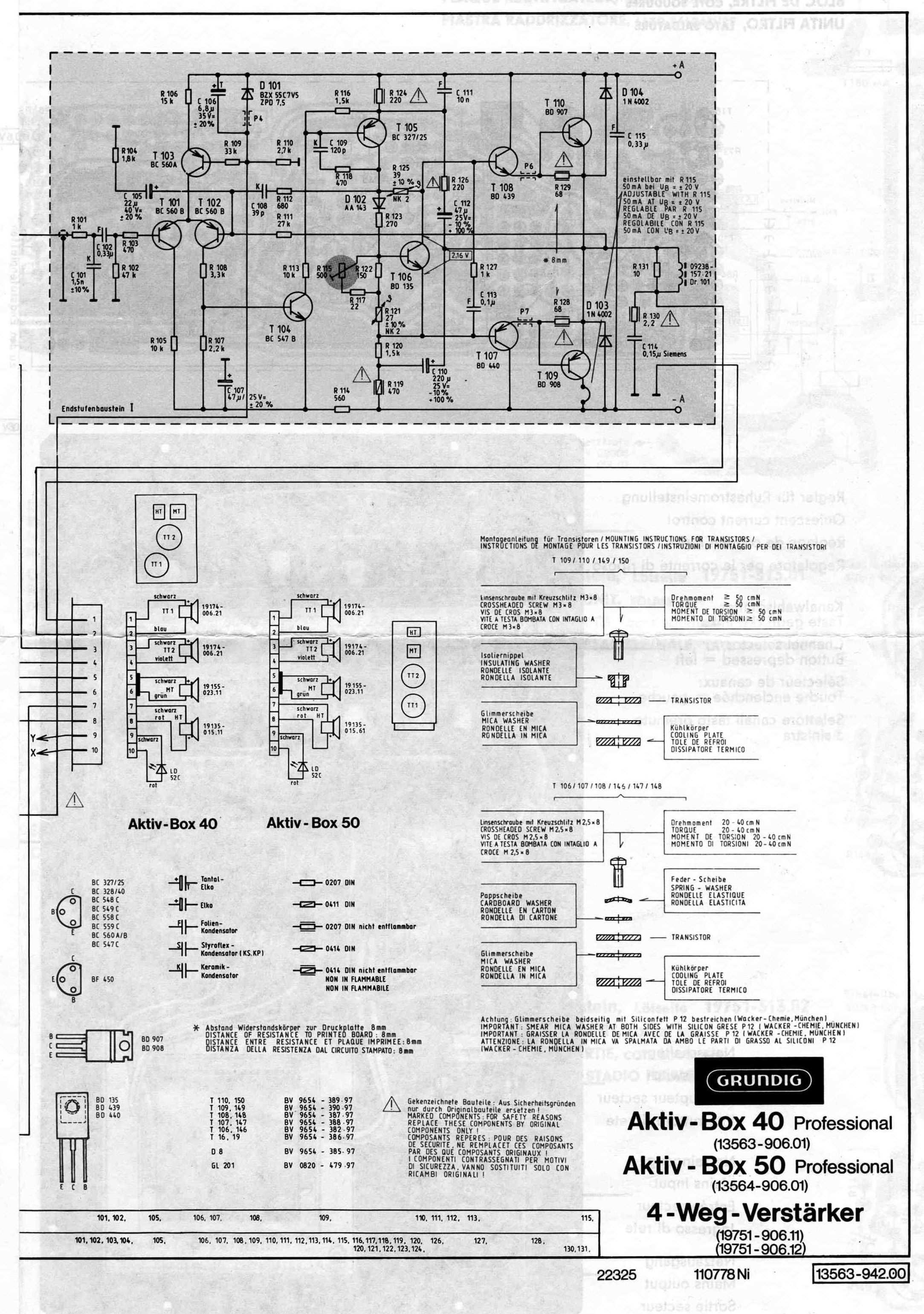 Kolumna Grundig Super HiFi Aktiv-Box 40 Professional 150 WATT Aktywna