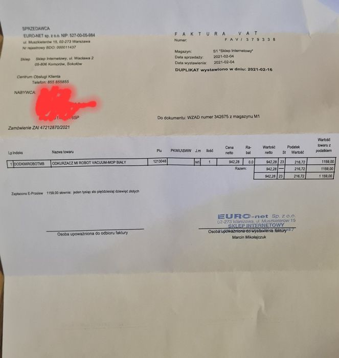 Odkurzacz Xiaomi Mi Robot z mopowaniem podłóg