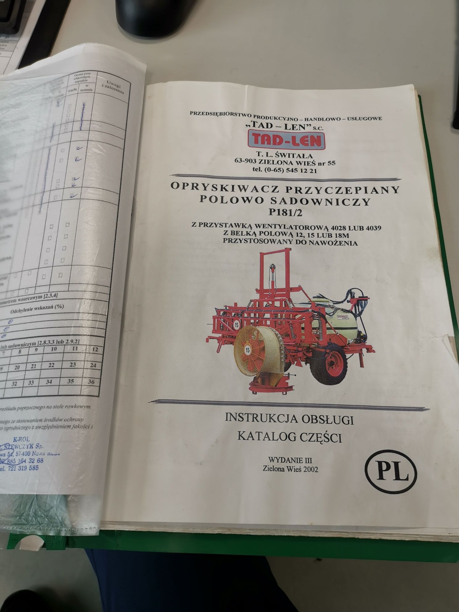 Opryskiwacz Tad Len 1015 ciągany 1000l i 15m ładny stan