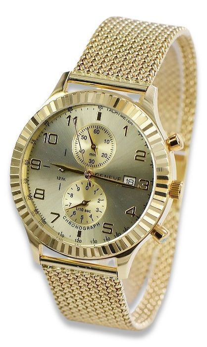 Złoty zegarek 14k 585 bransoletą męski Geneve mw007y&mbw014y Katowice