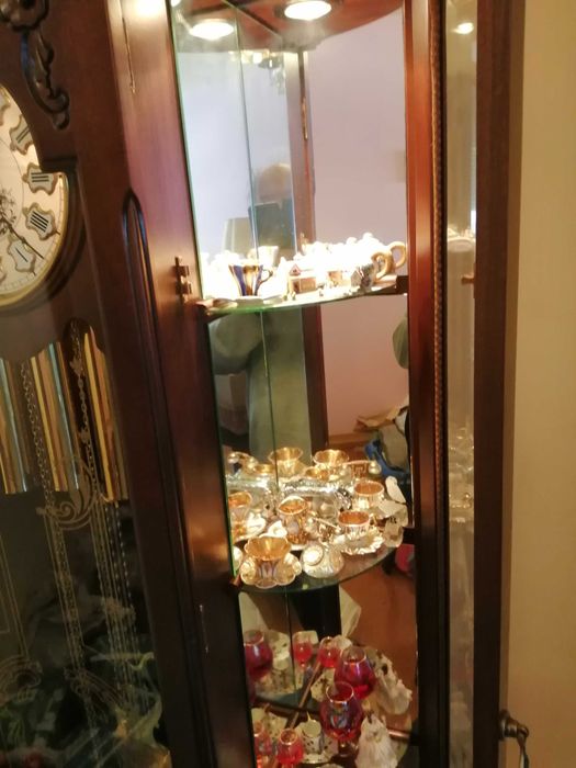 Antigo Relogio De Sala Em Cerejeira Todo Trabalhado