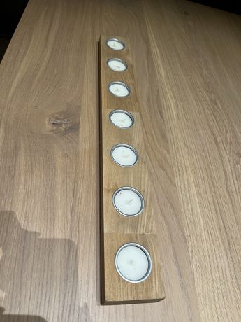 Świecznik drewniany Ikea